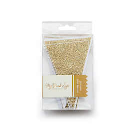 Vintage pennant mini  - banner gold glitter